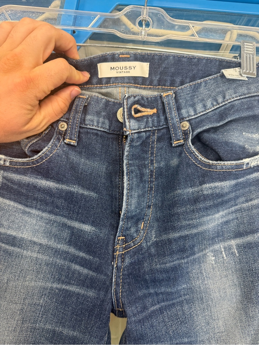 Moussy Vintage Natalia Slim Tapered Faded Blue Skinny Jeans - Picture 3 of 7